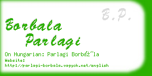 borbala parlagi business card